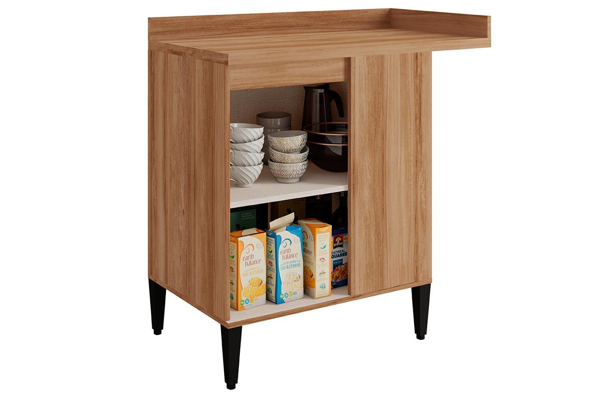 Balcão Cozinha Carraro Alpha 2508 Canto Reto c/1 Porta c/Tampo 94cm