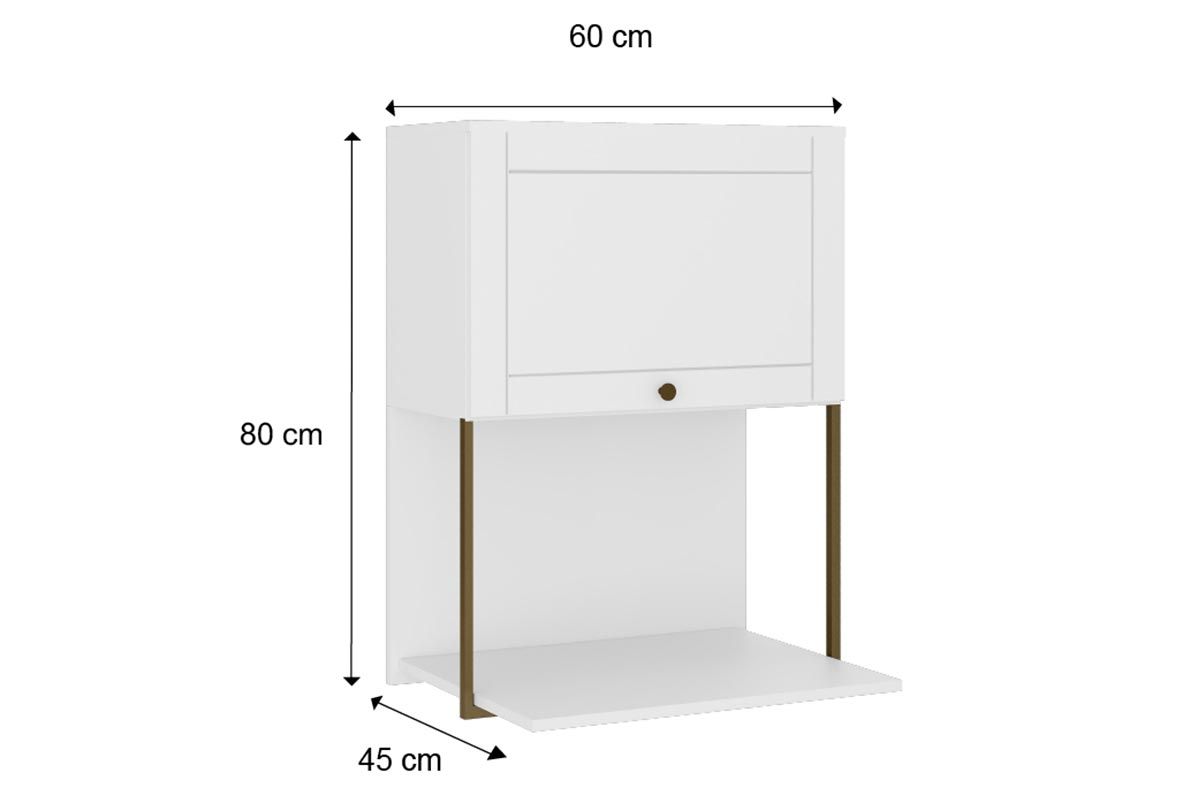 Armário Aéreo Cozinha Carraro Bella 2605 c/1 Porta 60cm