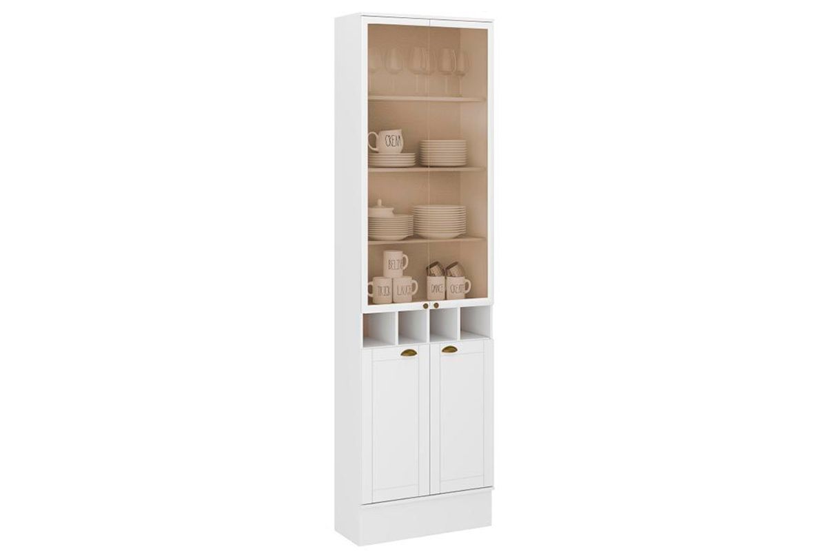Cristaleira Cozinha Carraro Bella 2615 c/4 Portas c/Vidro 70cmBranco