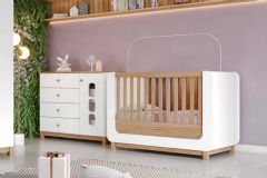 Quarto Infantil Completo Aconchego 2 Peças (1 Berço + 1 Cômoda) QI83 - Henn