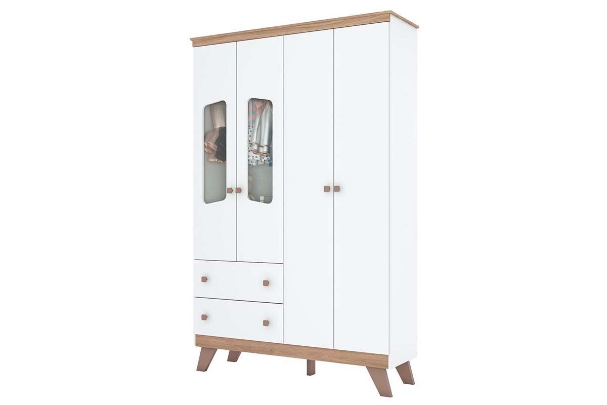 Quarto Infantil Completo Confete 2 Peças (1 Guarda Roupa + 1 Berço) QI64 Henn