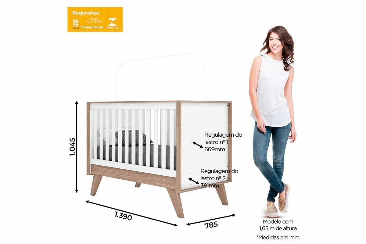 Quarto Infantil Completo Confete 2 Peças (1 Cômoda + 1 Berço) QI65 Henn