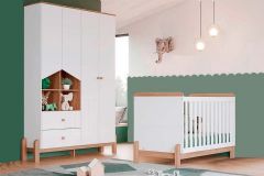 Quarto Infantil Completo Ternura 2 Peças (1 Guarda Roupa + 1 Berço) QI91 Henn