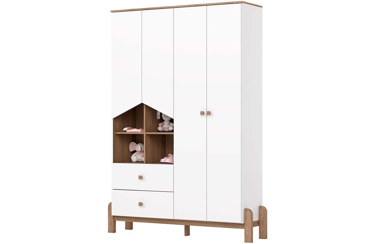 Quarto Infantil Completo Ternura 2 Peças (1 Guarda Roupa + 1 Berço) QI91 Henn