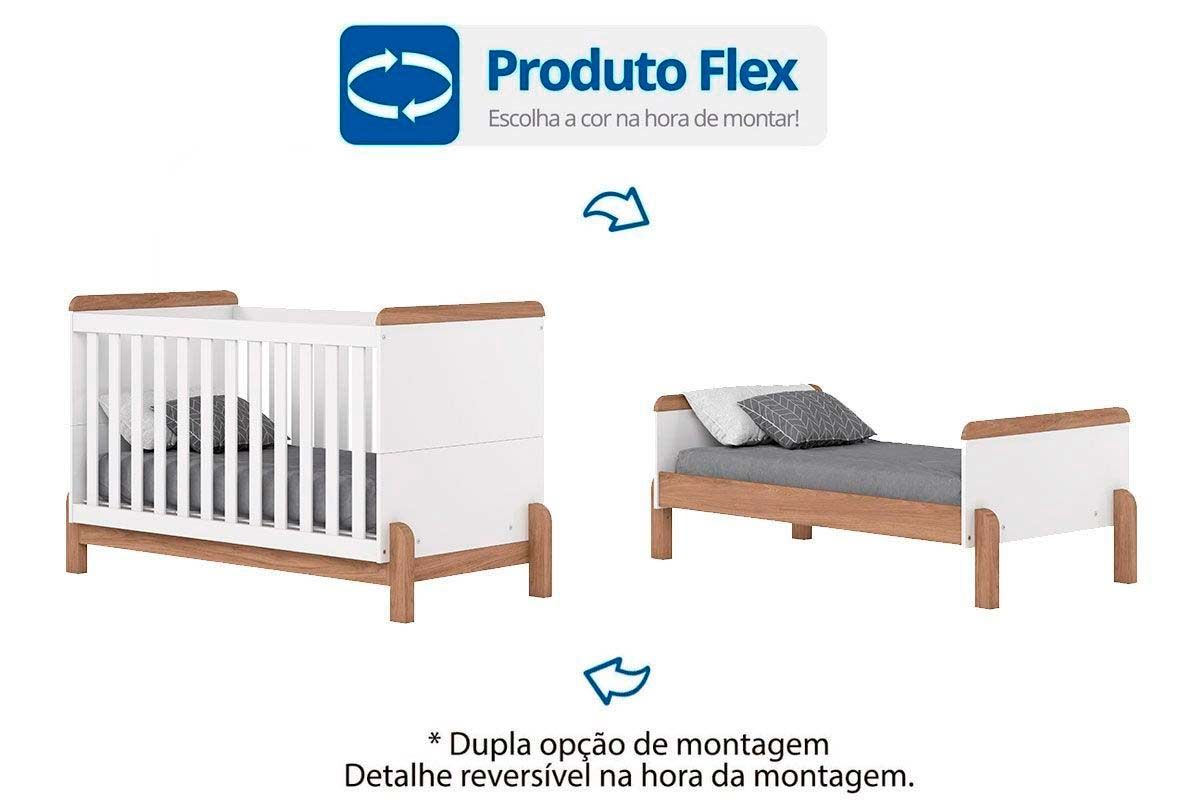 Quarto Infantil Completo Ternura 2 Peças (1 Cômoda + 1 Berço) QI92 - Henn