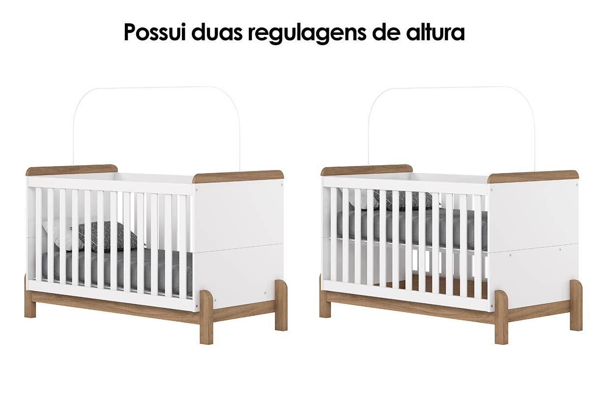 Quarto Infantil Completo Ternura 2 Peças (1 Cômoda + 1 Berço) QI92 - Henn