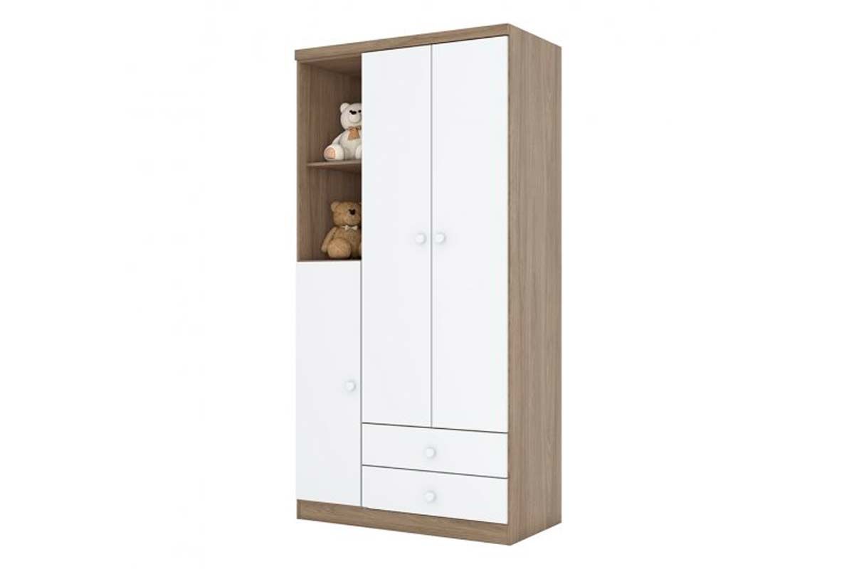 Quarto Infantil Completo Bala de Menta 2 Peças (1 Guarda Roupa + 1 Berço) QI94 Henn