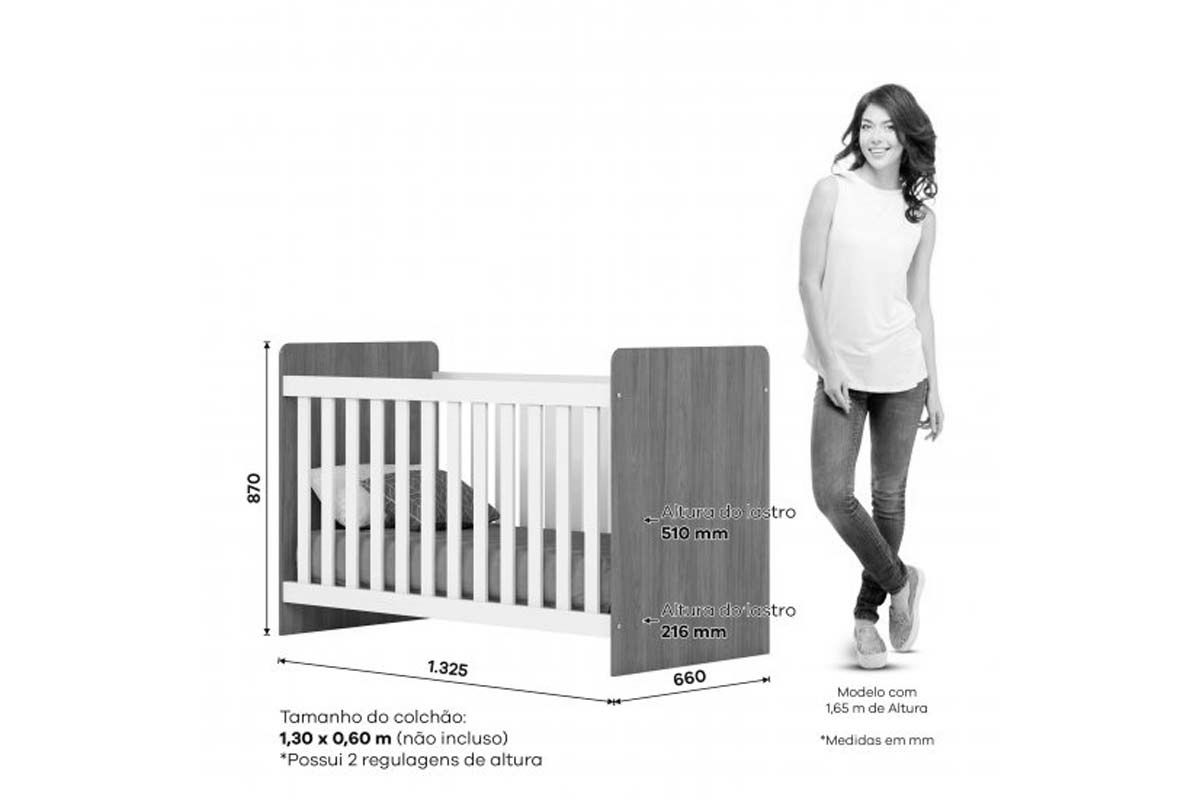 Quarto Infantil Completo Labirinto 2 Peças (1 Guarda Roupa + 1 Berço) QI97 Henn