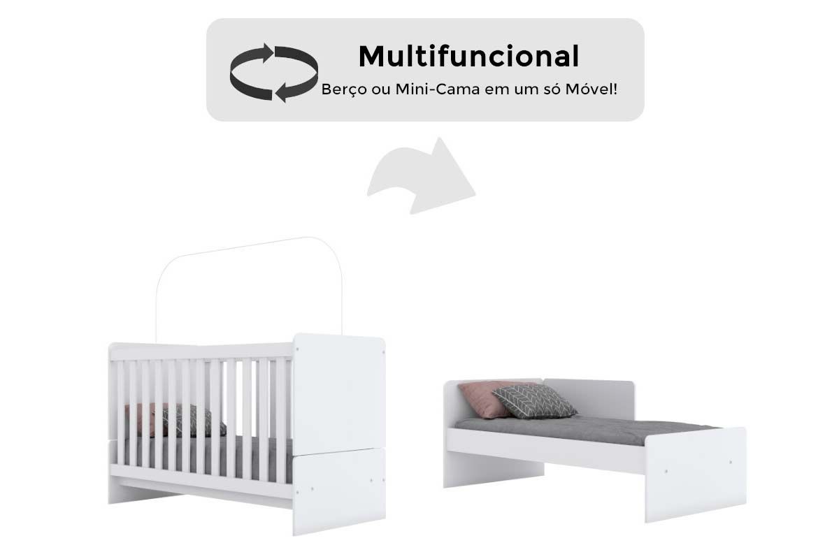 Quarto Infantil Completo Labirinto 2 Peças (1 Guarda Roupa + 1 Berço) QI97 Henn