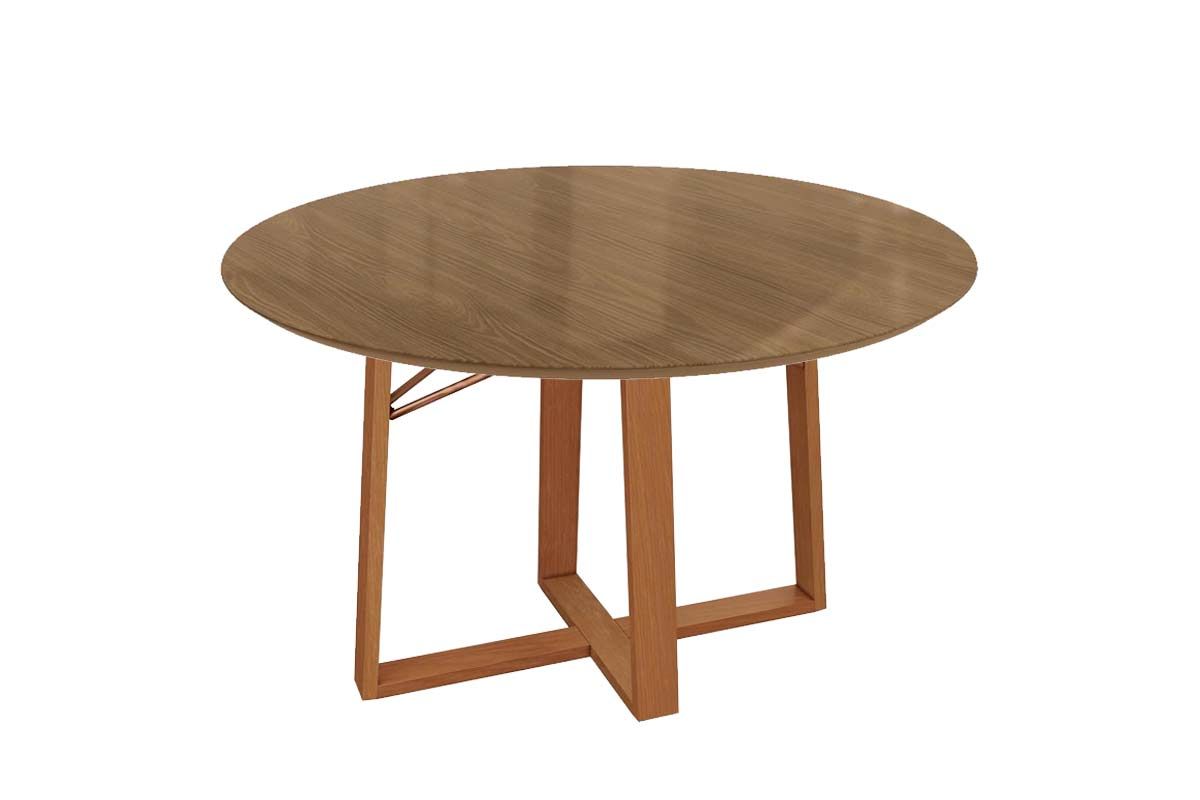 Mesa Jantar Elma Madeira Maciça c/ Tampo Madeirado c/ Vidro 105x105cm Kappesberg