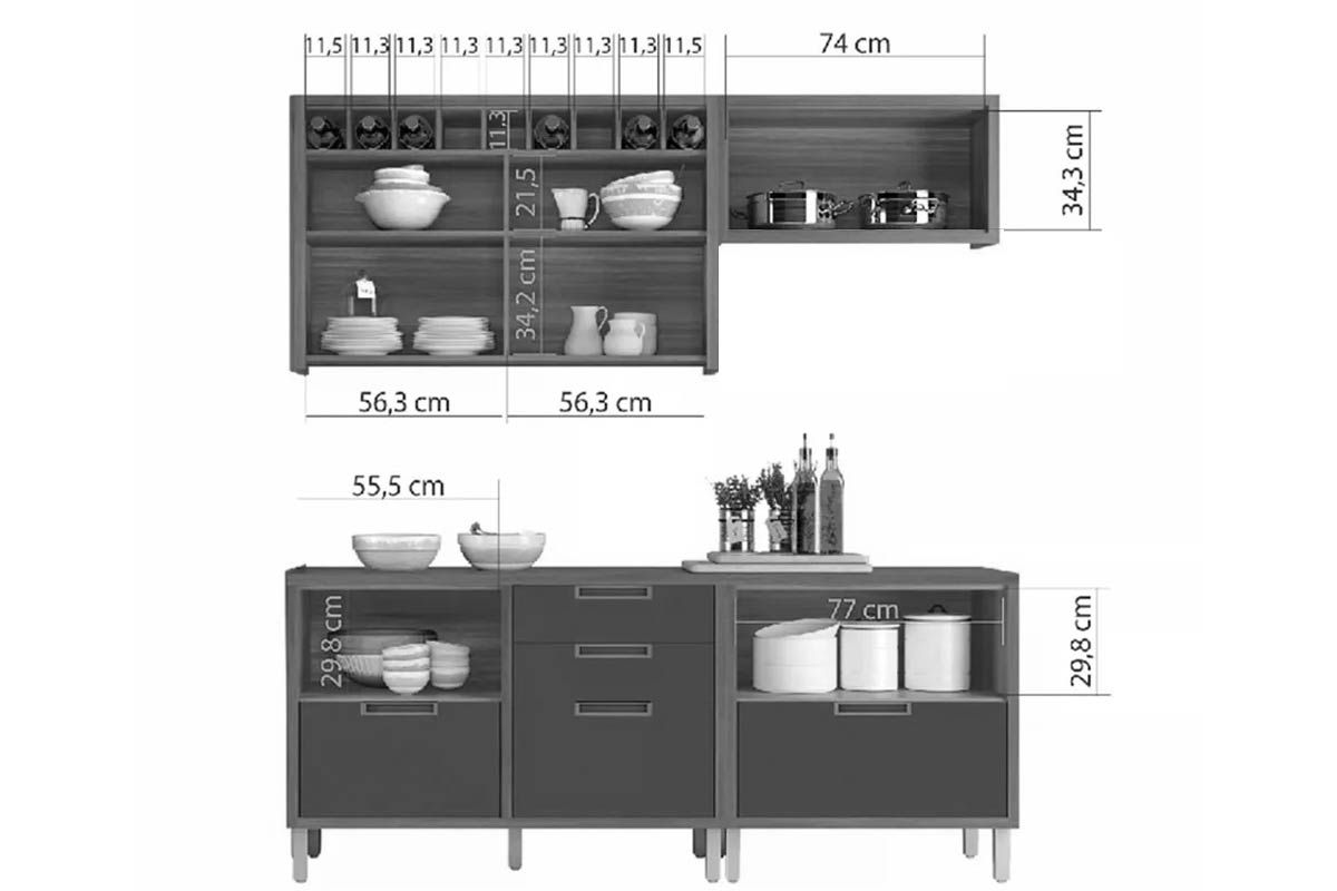 Cozinha Completa Nesher 4 Peças Imperatriz C6P44