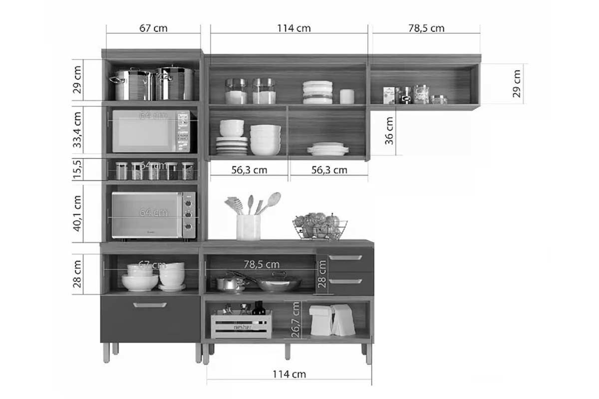 Cozinha Completa Nesher 5 Peças Princesa C6P61
