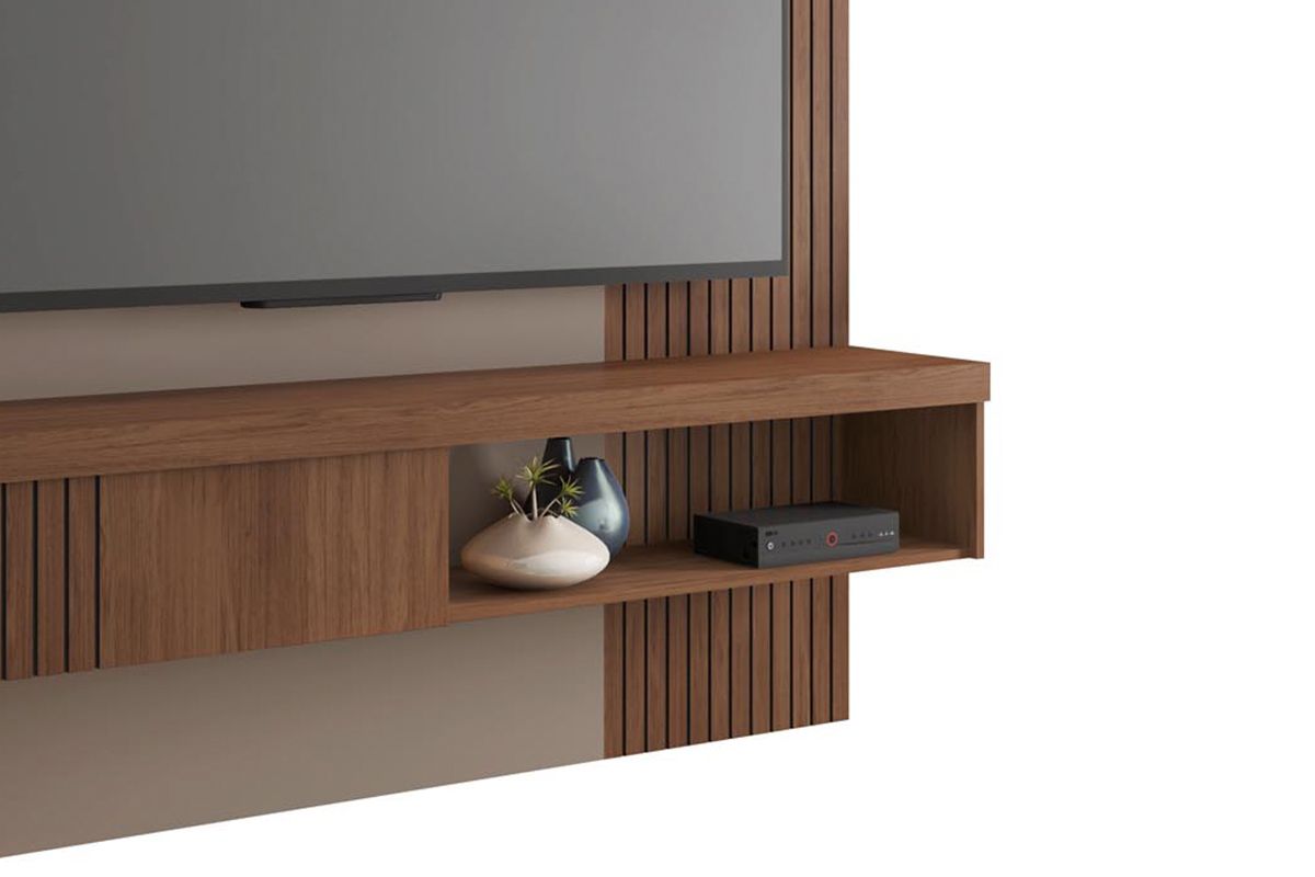 Painel Home p/ TV até 65 Pol Jade Ripada 180x183cm Caemmun