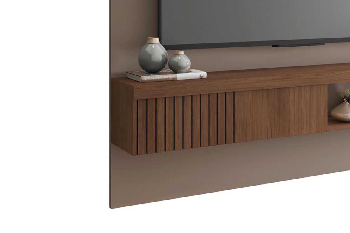 Painel Home p/ TV até 65 Pol Jade Ripada 180x183cm Caemmun