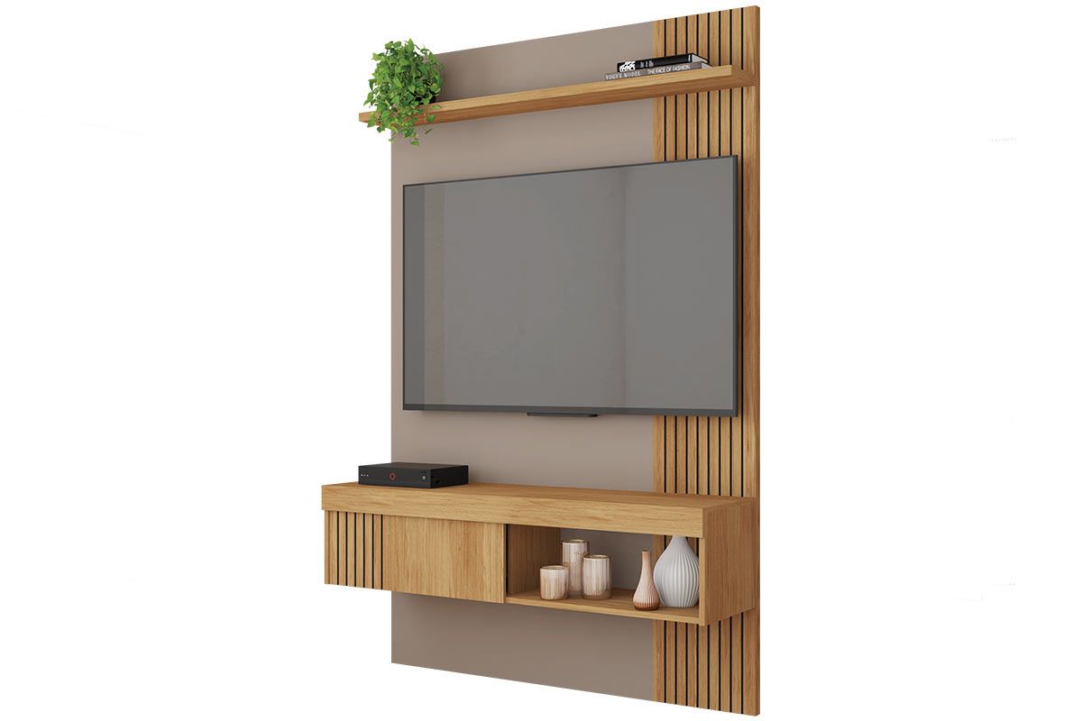 Painel Home p/ TV até 45 Pol Jade Ripada 120x183cm CaemmunBuriti/Fendi Painel Home p/ TV até 45 Pol Jade Ripada 120x183cm CaemmunBuriti/Fendi