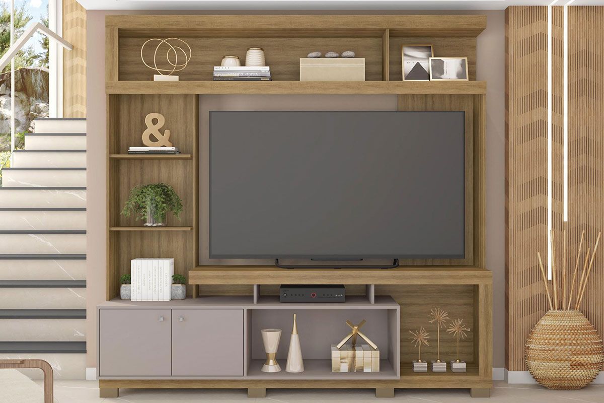 Home p/ TV até 70 Pol Formosa c/Nicho e Pés 210x207cm Caemmun