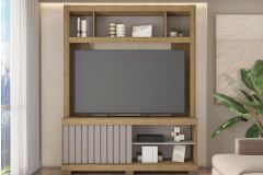 Home p/ TV até 65 Pol Cinne c/Ripado Pés 160x203cm Caemmun