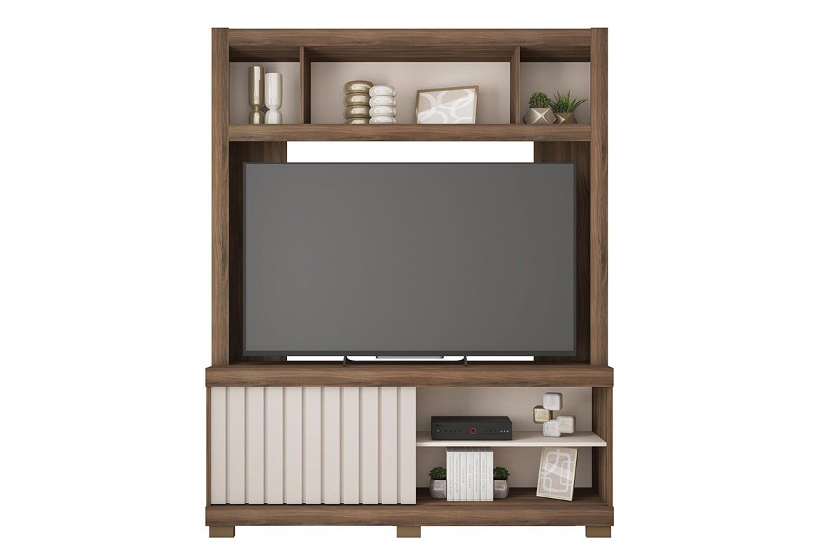 Home p/ TV até 65 Pol Cinne c/Ripado Pés 160x203cm Caemmun Home p/ TV até 65 Pol Cinne c/Ripado Pés 160x203cm Caemmun