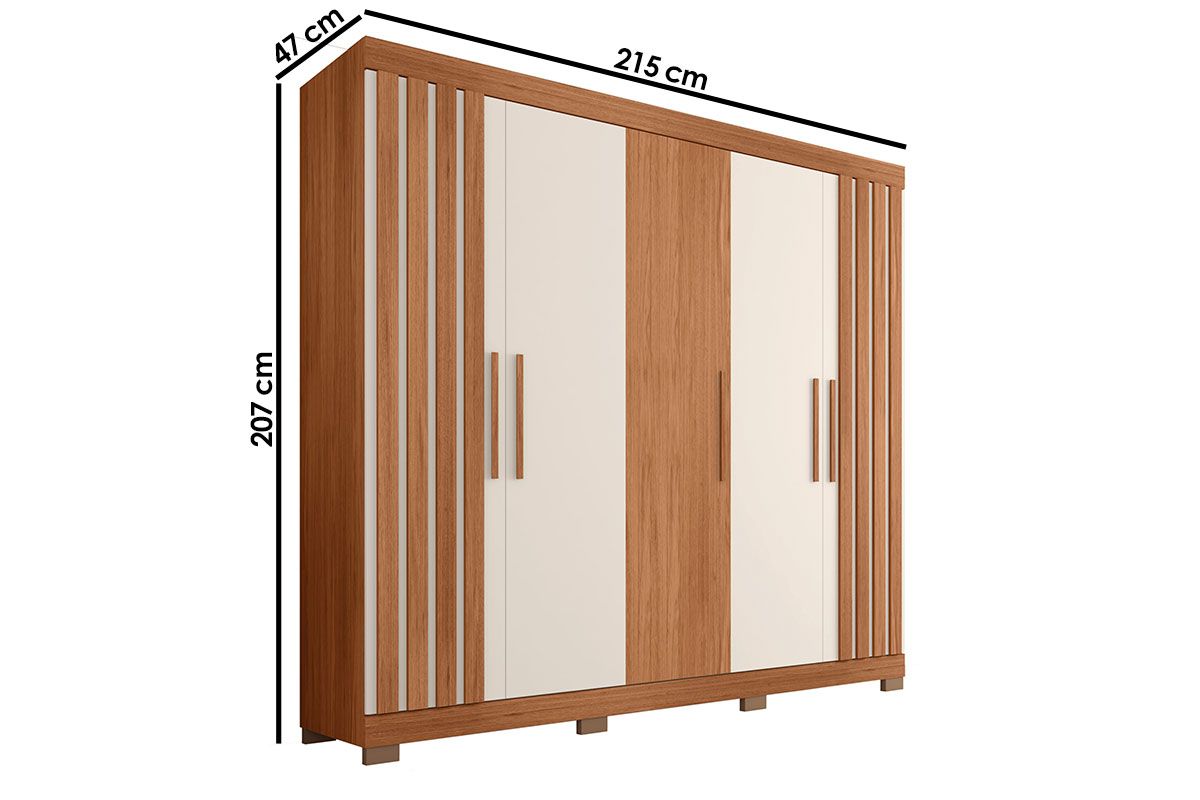 Guarda Roupa Casal 5 Portas e 2 Gavetas Sophia Caemmun
