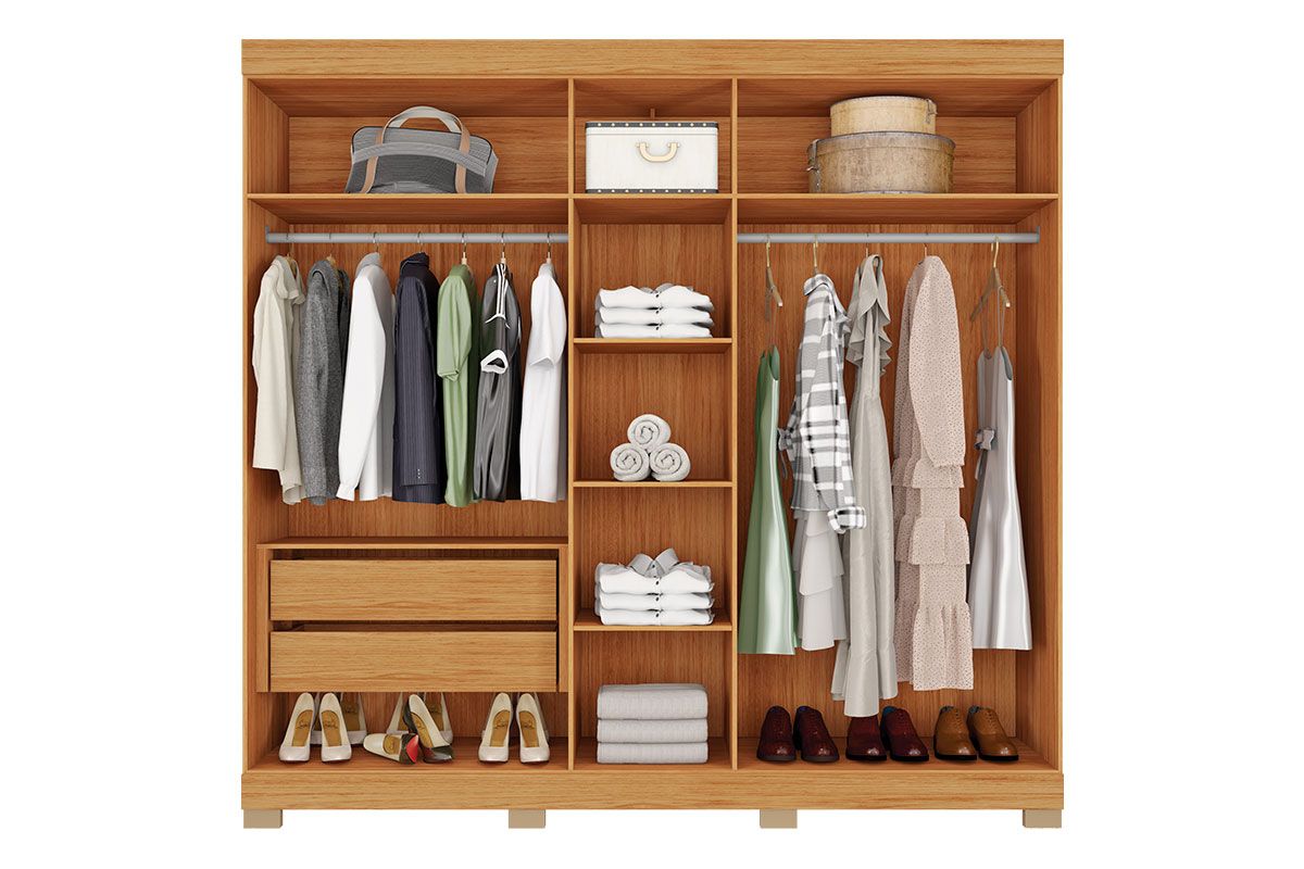 Guarda Roupa Casal 5 Portas e 2 Gavetas Sophia Caemmun