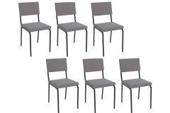 Cadeira Jantar Zaria 2C128PRF Aço Kit 6 Un Kappesberg