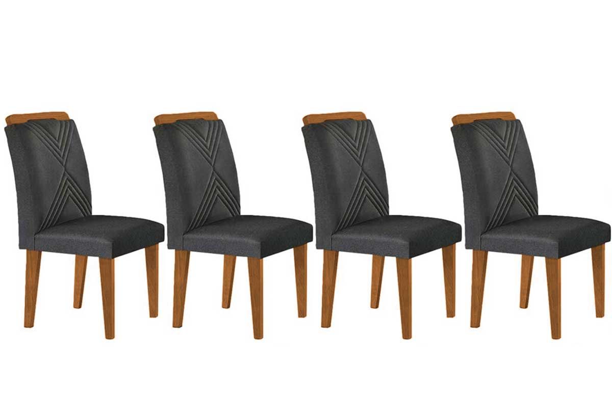 Cadeira Jantar Amsterdã Kit 4Un Rufato