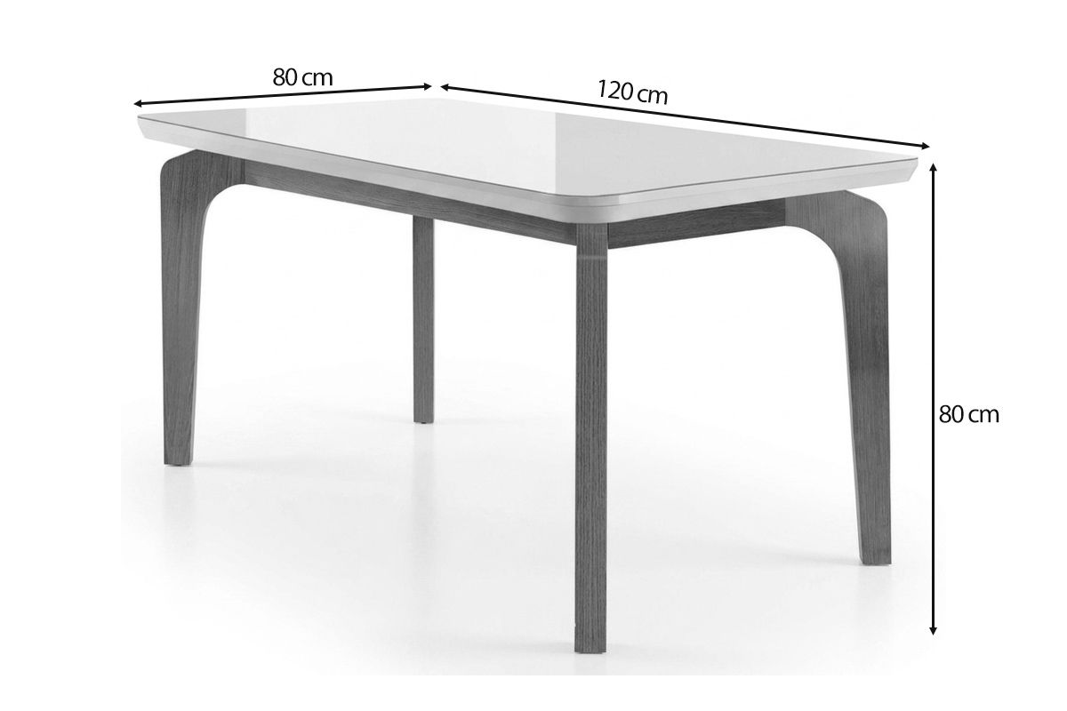 Sala Jantar Mesa Londrina Tampo Madeirado c/ Vidro Curvo 120x80cm e 4 Cadeiras Londrina - Rufato