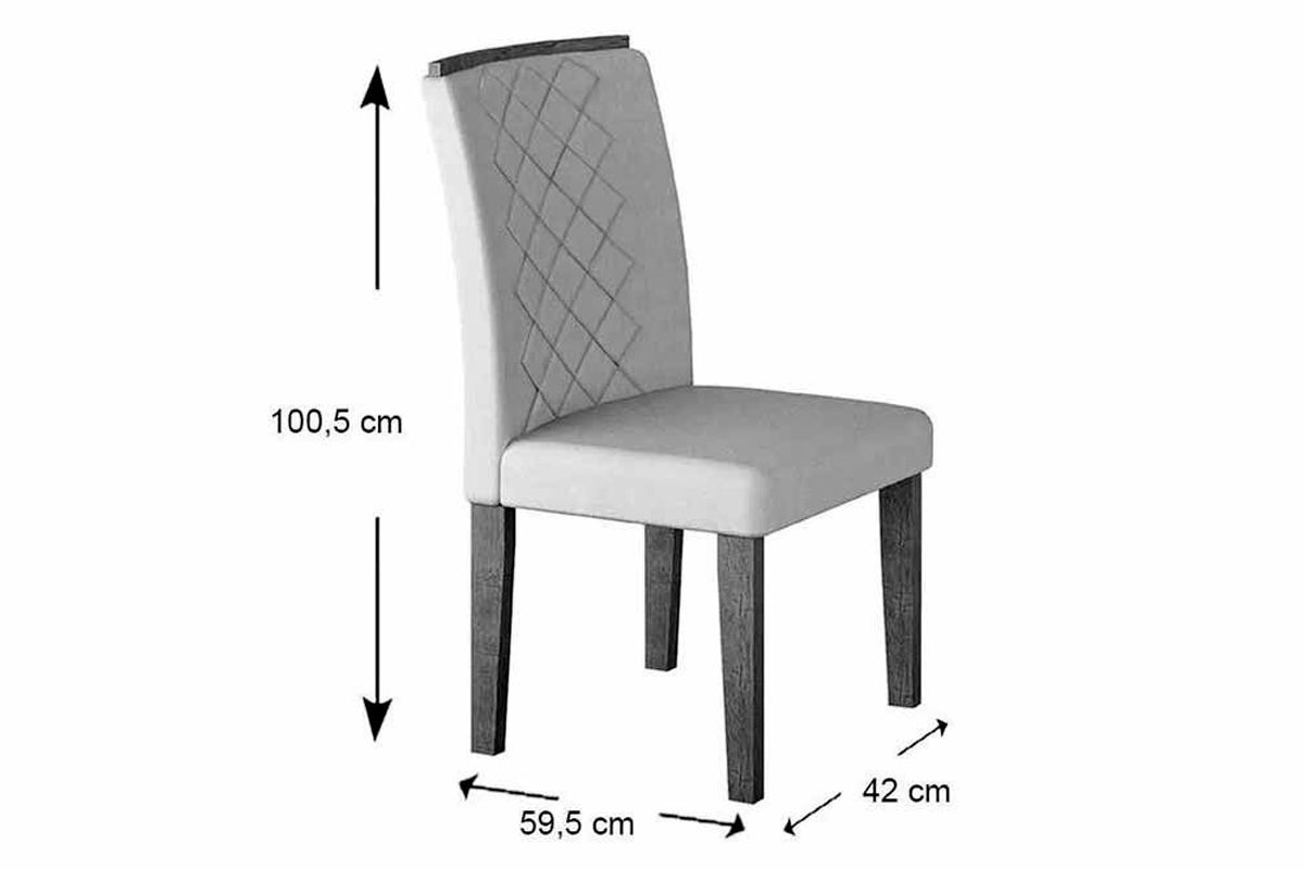 Sala de Jantar Completa Alvorada Tampo Madeirado c/ Vidro Canto Reto 180x90cm e 6 Cadeiras Jade - Rufato