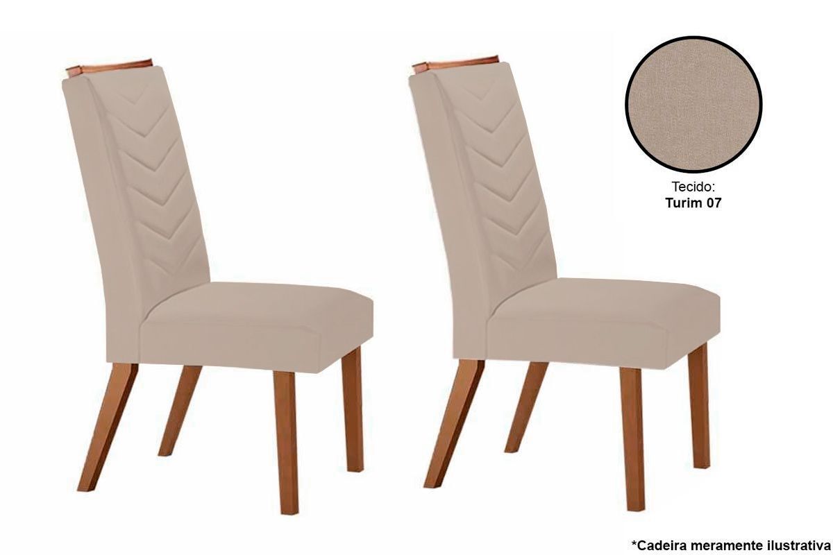 Sala Jantar Mesa Alvorada c/ Tampo Madeirado Canto Reto 180x90cm e 6 Cadeiras Londrina - Rufato