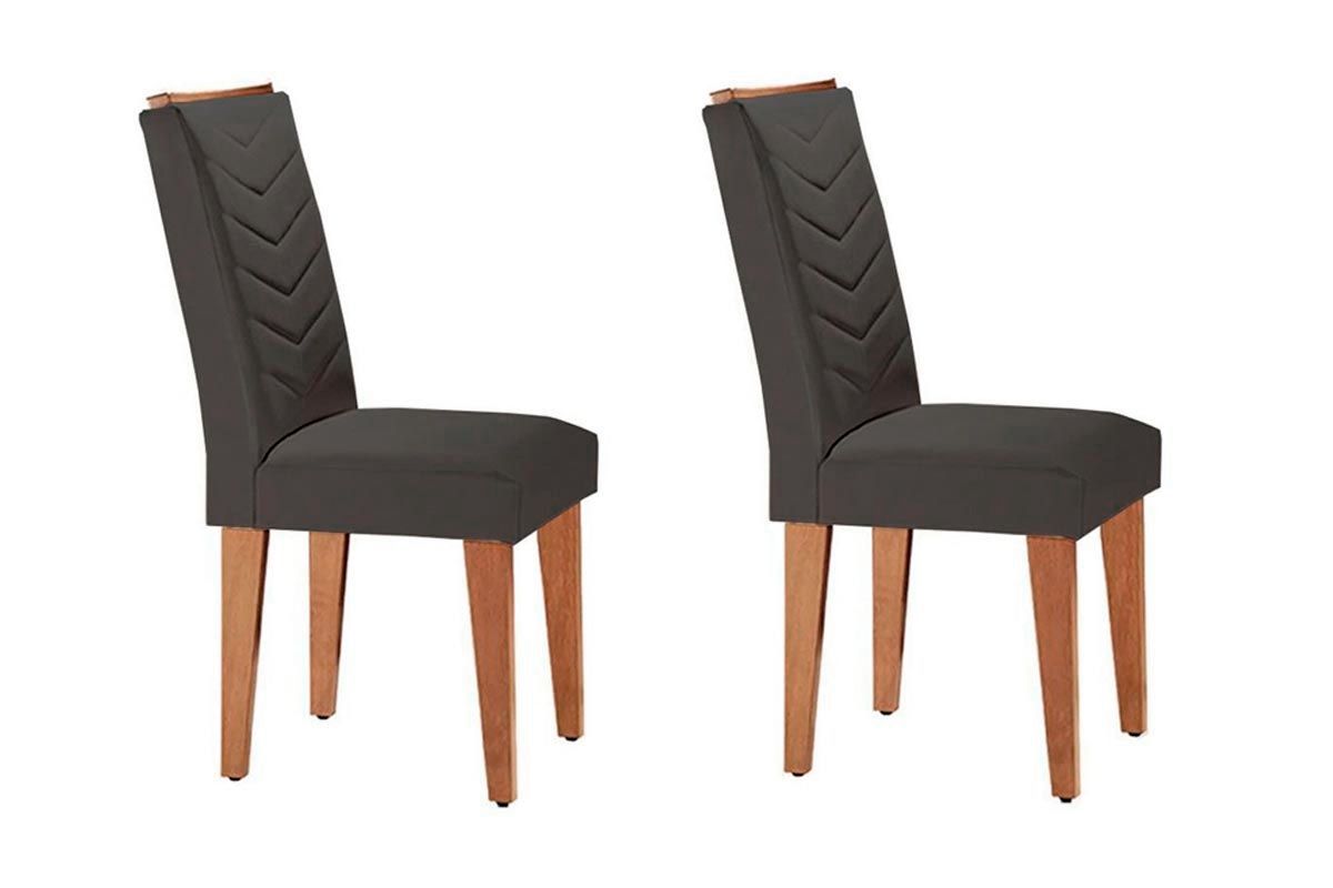 Sala Jantar Mesa Alvorada c/ Tampo Madeirado Canto Reto 180x90cm e 6 Cadeiras Londrina - Rufato