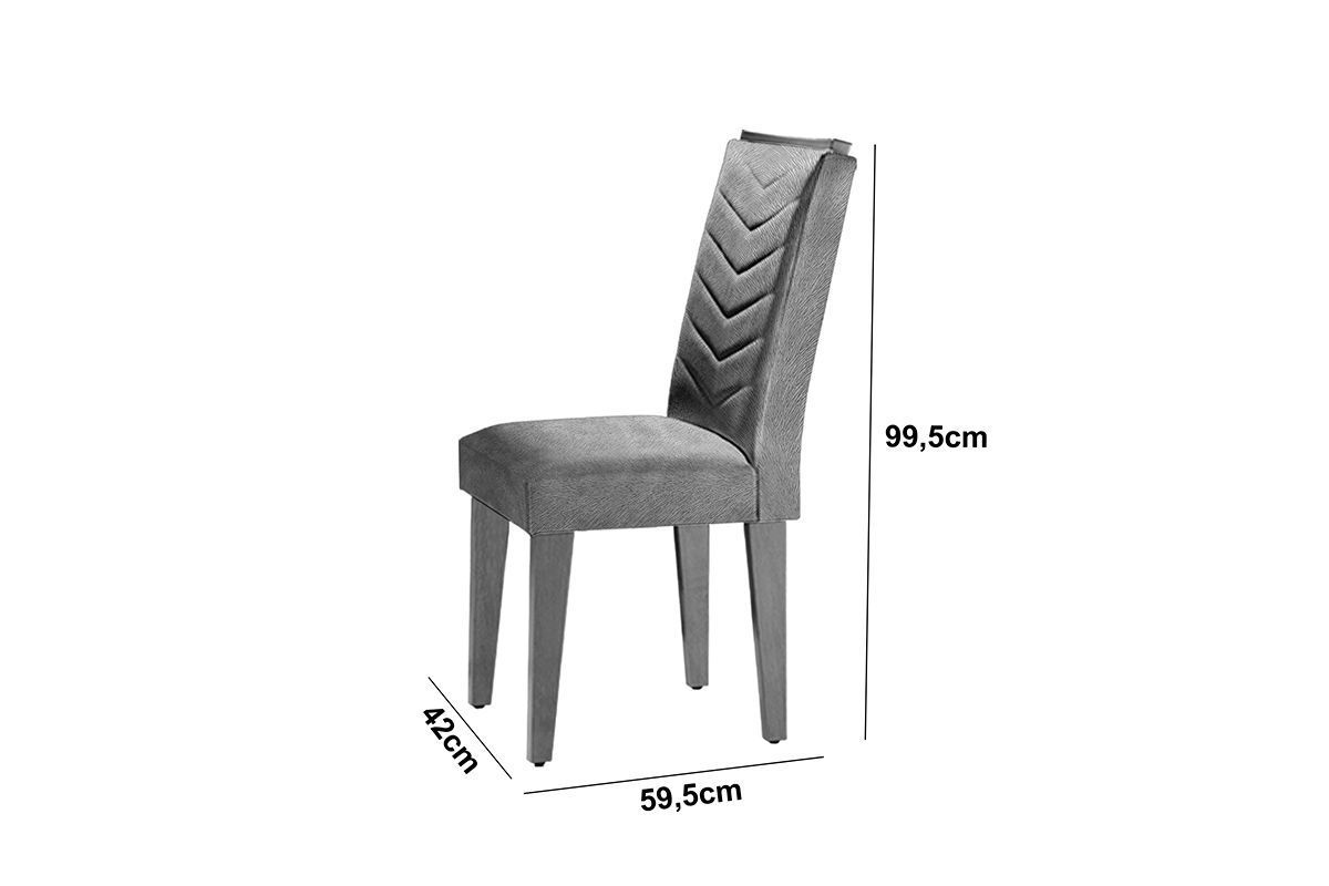 Sala Jantar Mesa Londrina c/ Tampo Madeirado c/ Vidro Canto Curvo 180x90cm e 6 cadeiras Londrina - Rufato