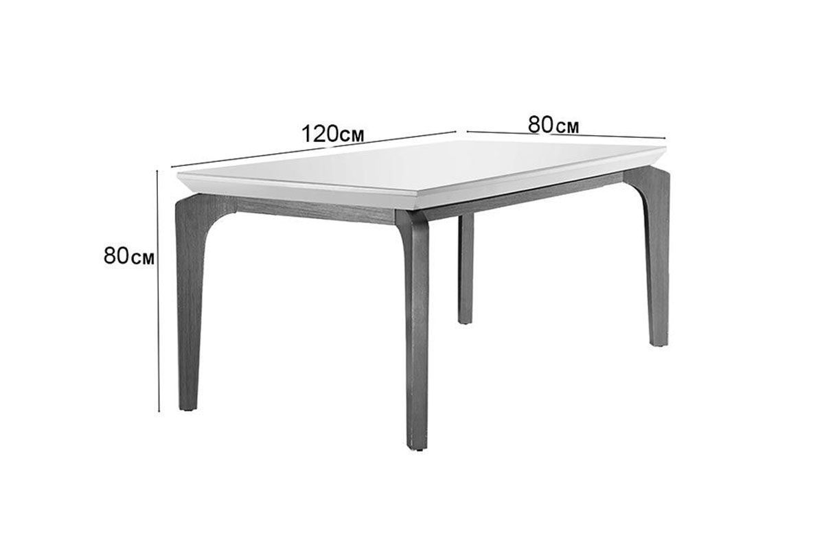 Sala Jantar Mesa Londrina c/ Tampo Madeirado c/ Vidro Canto Curvo 120x80cm e 4 cadeiras Londrina - Rufato