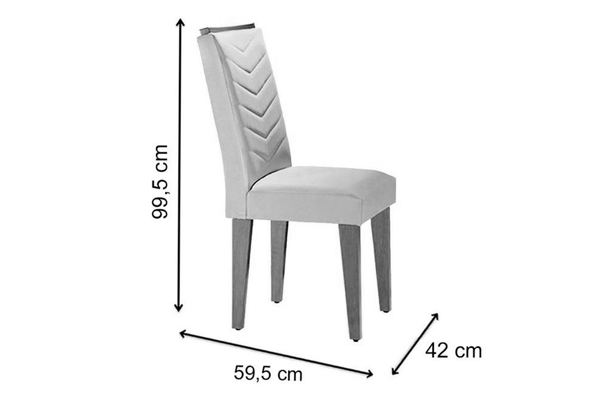 Sala Jantar Mesa Luna c/ Tampo Madeirado c/ Vidro Canto Curvo 120x80cm e 4 cadeiras Londrina - Rufato