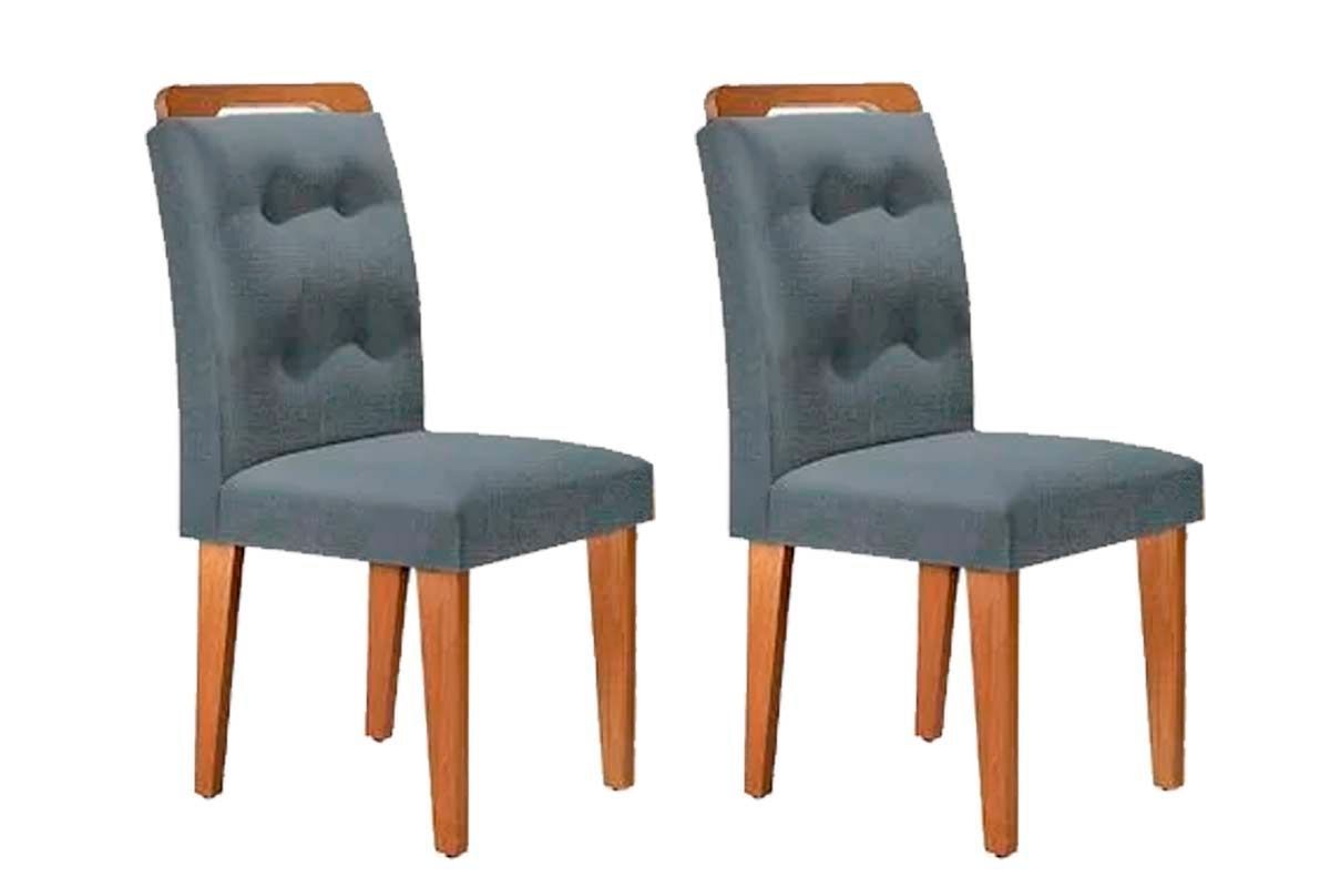 Sala de Jantar Completa Luna c/ Tampo de Vidro Canto Curvo 180x90cm e 6 cadeiras Imperatriz - Rufato