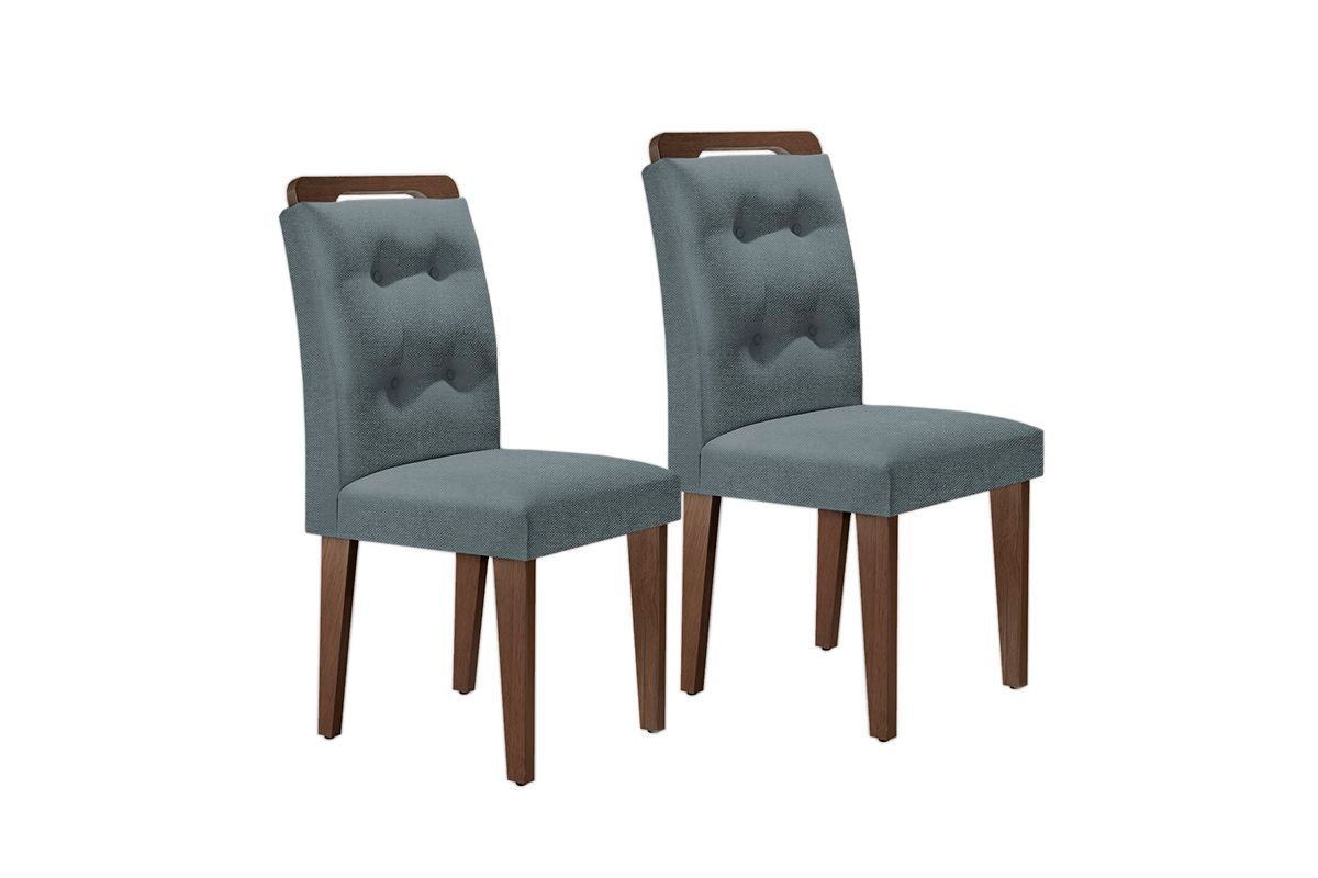 Sala de Jantar Completa Luna c/ Tampo de Vidro Canto Curvo 180x90cm e 6 cadeiras Imperatriz - Rufato