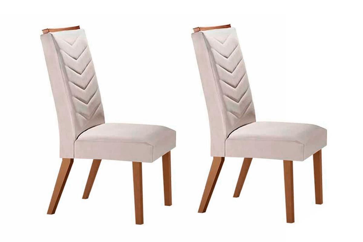 Sala Jantar Mesa Luna c/ Tampo de Vidro Canto Curvo 180x90cm e 6 cadeiras Londrina - Rufato