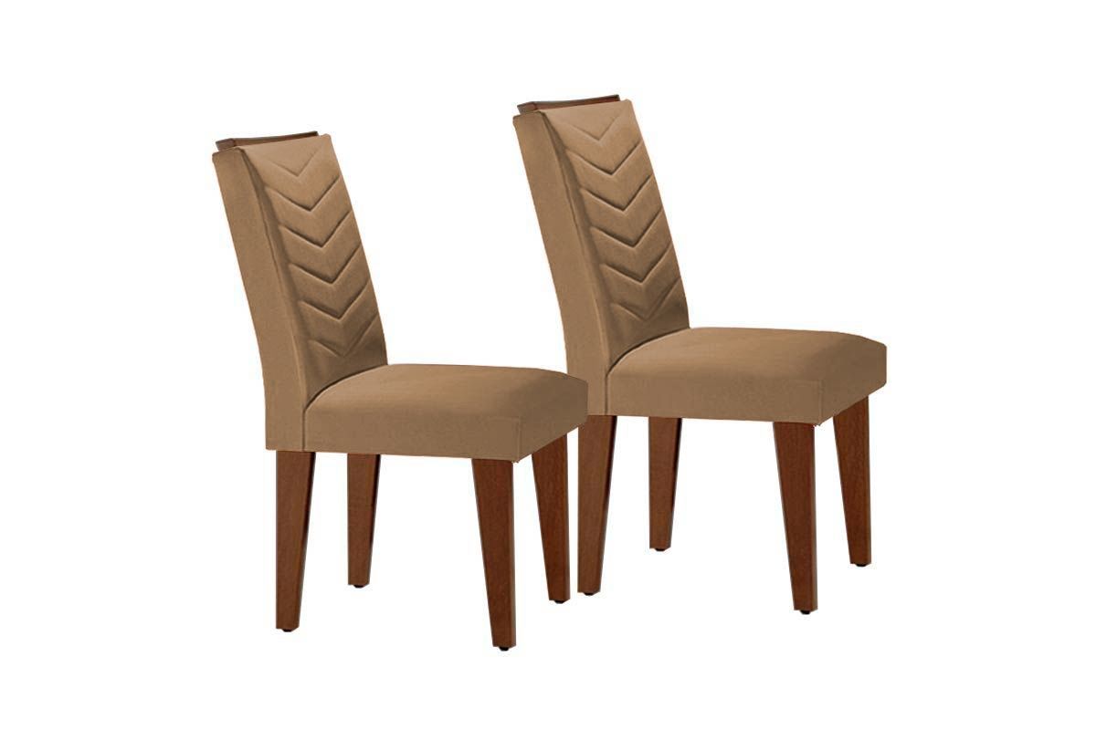 Sala Jantar Mesa Luna c/ Tampo de Vidro Canto Curvo 180x90cm e 6 cadeiras Londrina - Rufato