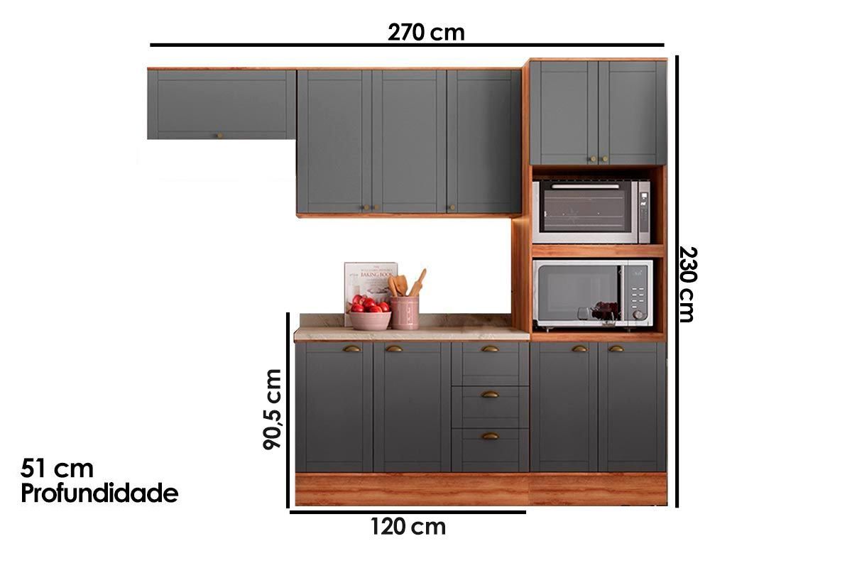 Cozinha Completa Carraro 4 Peças Bella C4P57