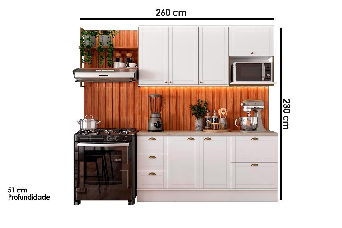 Cozinha Completa Carraro 9 Peças Bella C9P60