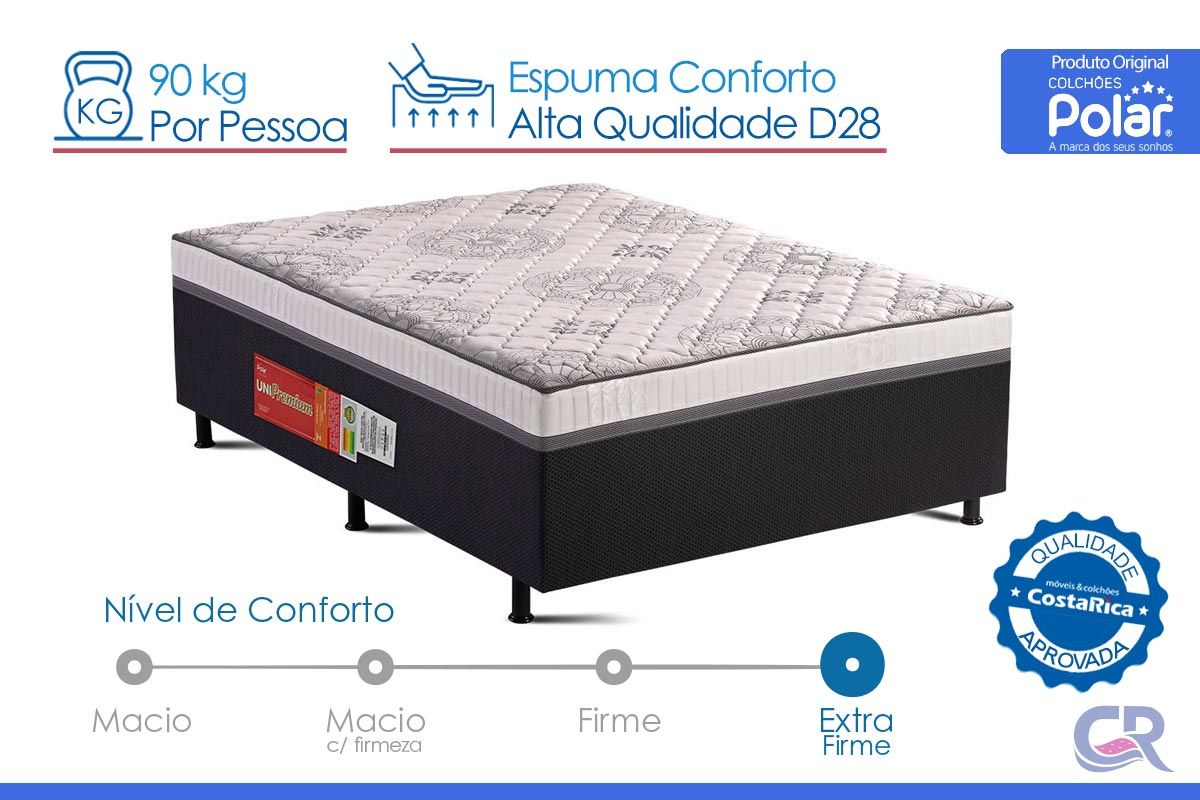 Cama Box Conjugado c/Colchão Unipremium New Polar