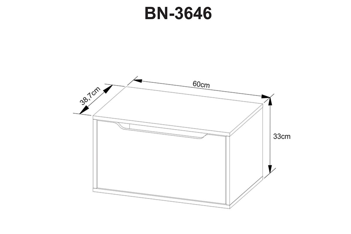 Conjunto Banheiro Balcão Suspenso BN3646 e Balcão c/Rodízios BN3647 60cm e Armário c/Espelho BN3648 60cm Tecno Mobili