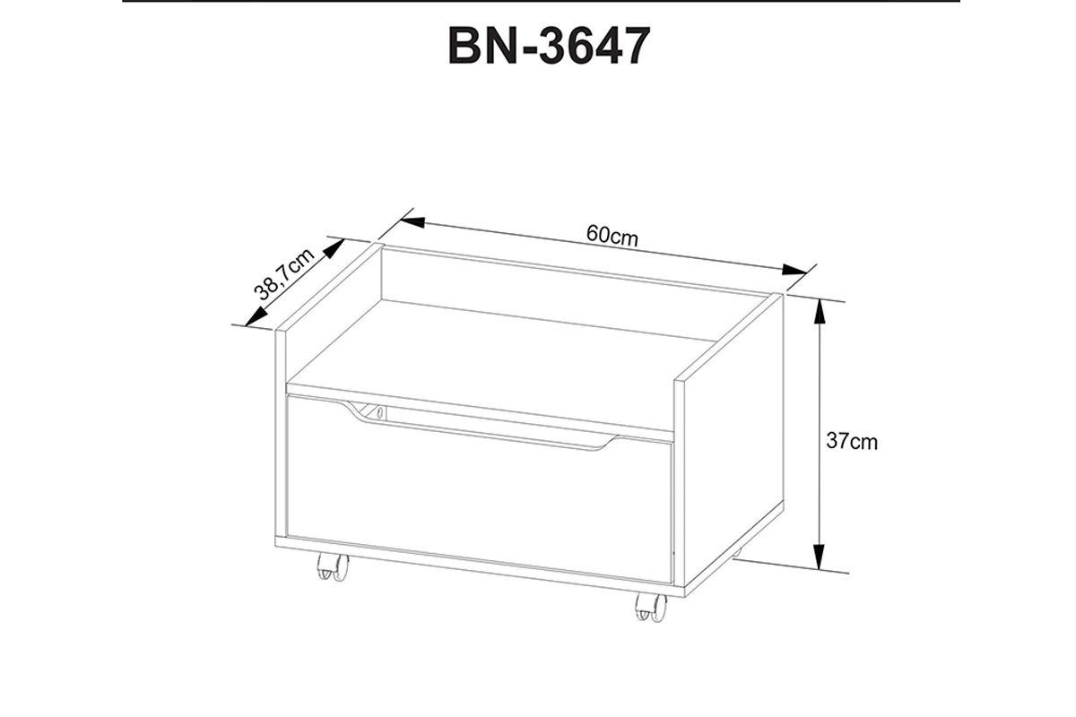 Conjunto Banheiro Balcão Suspenso BN3646 e Balcão c/Rodízios BN3647 60cm e Armário c/Espelho BN3648 60cm Tecno Mobili