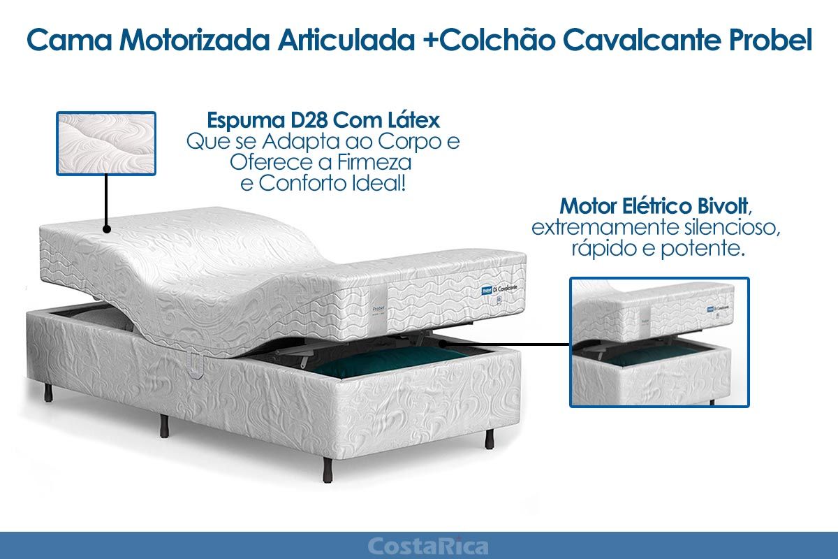 Cama Motorizada Articulada +Colchão Cavalcante Probel