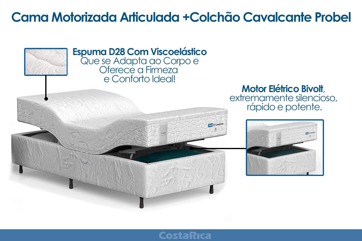Cama Motorizada Articulada +Colchão Cavalcante Probel Cama Motorizada Articulada +Colchão Cavalcante Probel