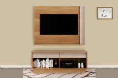 Rack Bancada c/Painel p/ TV até 42 Pol PL3004/RA2003 Ripado 2 Gavetas 115x150cm - Tecno Mobili