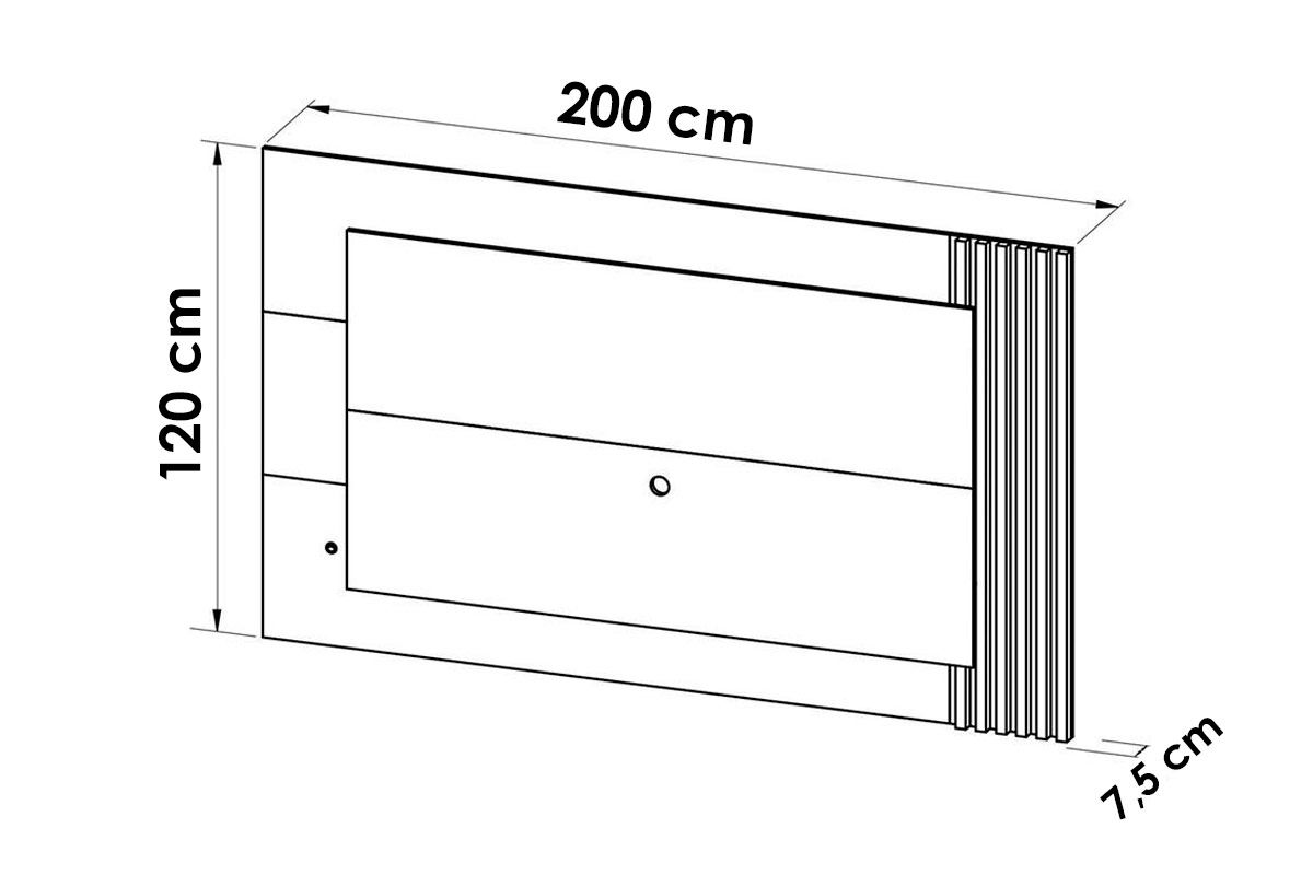 Rack Bancada c/Painel p/ TV até 42 Pol PL3004/RA2003 Ripado 2 Gavetas 115x150cm - Tecno Mobili