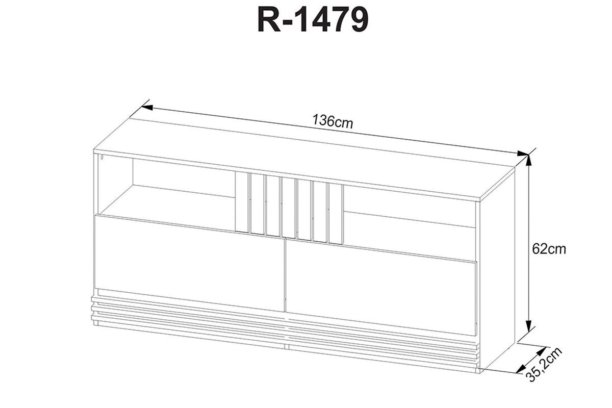 Rack Bancada c/ Painel p/ TV até 50 Pol PA2913/R1479 2 Gavetas 136x88cm - Tecno Mobili
