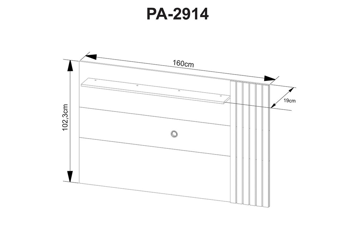 Rack Bancada c/ Painel p/ TV até 65 Pol PA2914/R1480 Ripado 2 Portas 160x102cm - Tecno Mobili