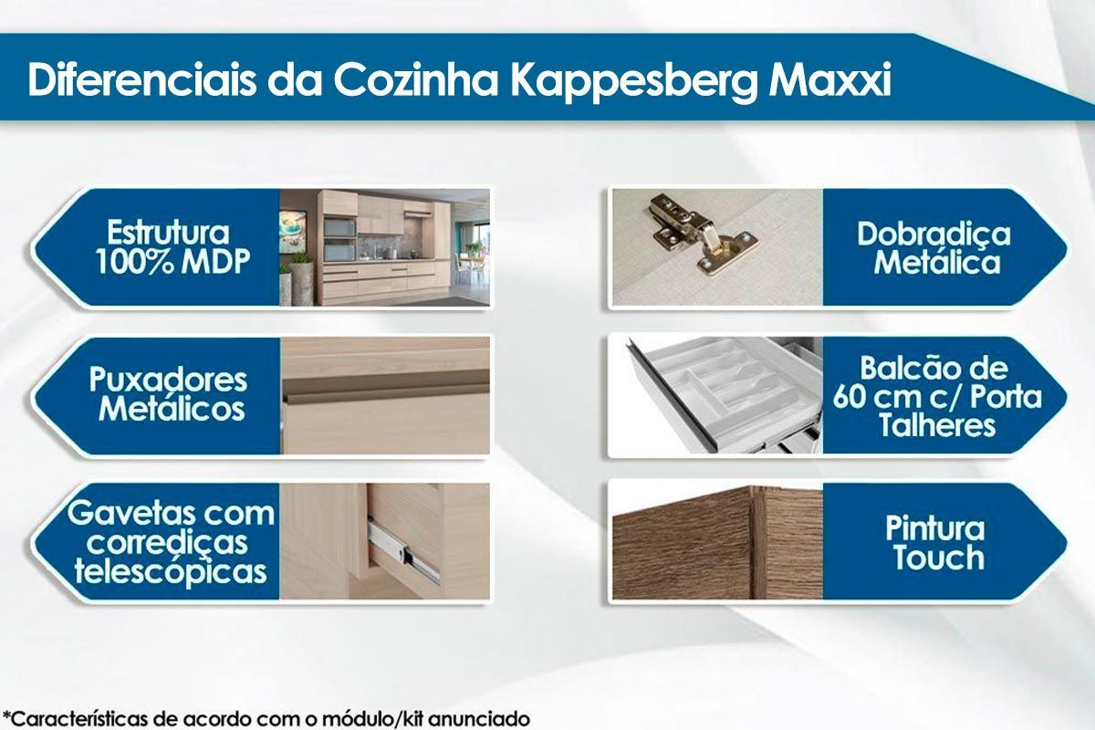 Cozinha Completa Kappesberg 3 Peças Maxxi C3P36
