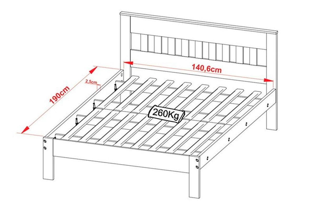 Quarto Casal Completo 4 Peças (Mesa Cabeceira AZ1016 + Cama de CM8007 + Cabideiro AZ1019) - Tecno Mobili